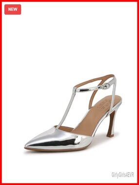 T-Strap Pointed Toe Stiletto Heel Pump with Adjustable Ankle Strap